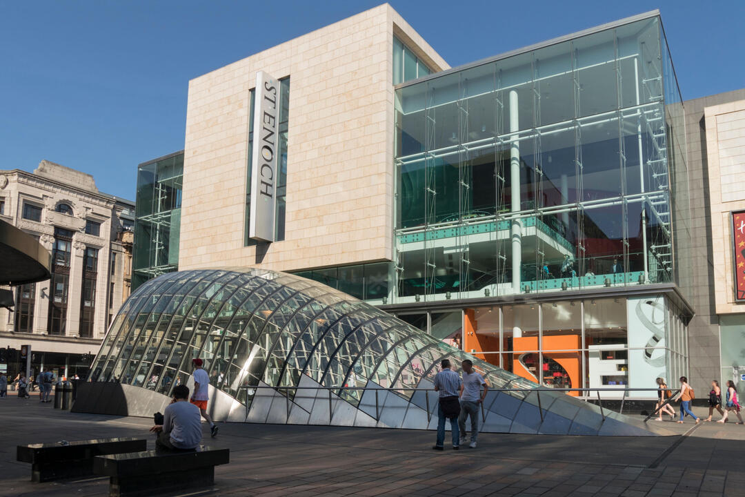 Subway entrance, St Enoch Square,Glasgow,Scotland, UK.