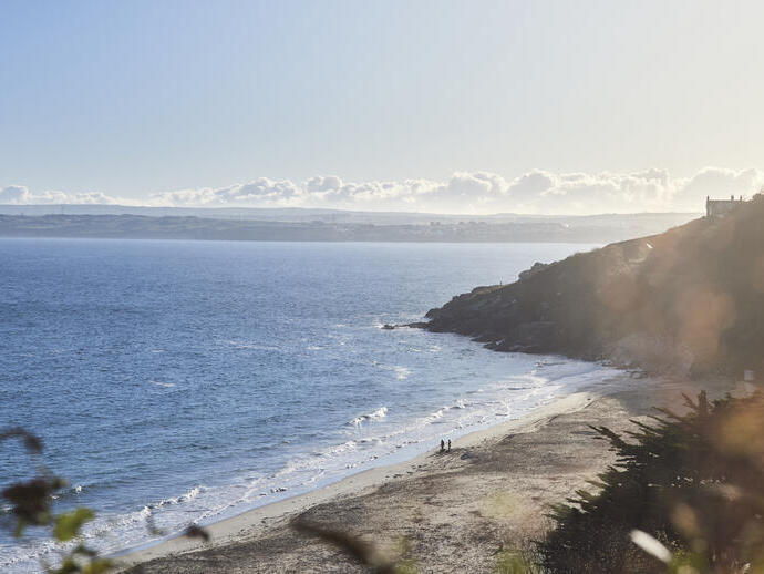Sandy beach and sea looking to the horizon