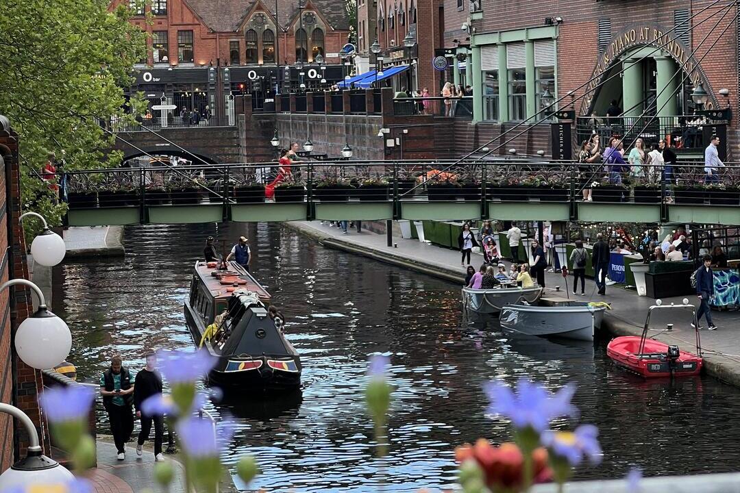Birmingham Canal with narrow boats