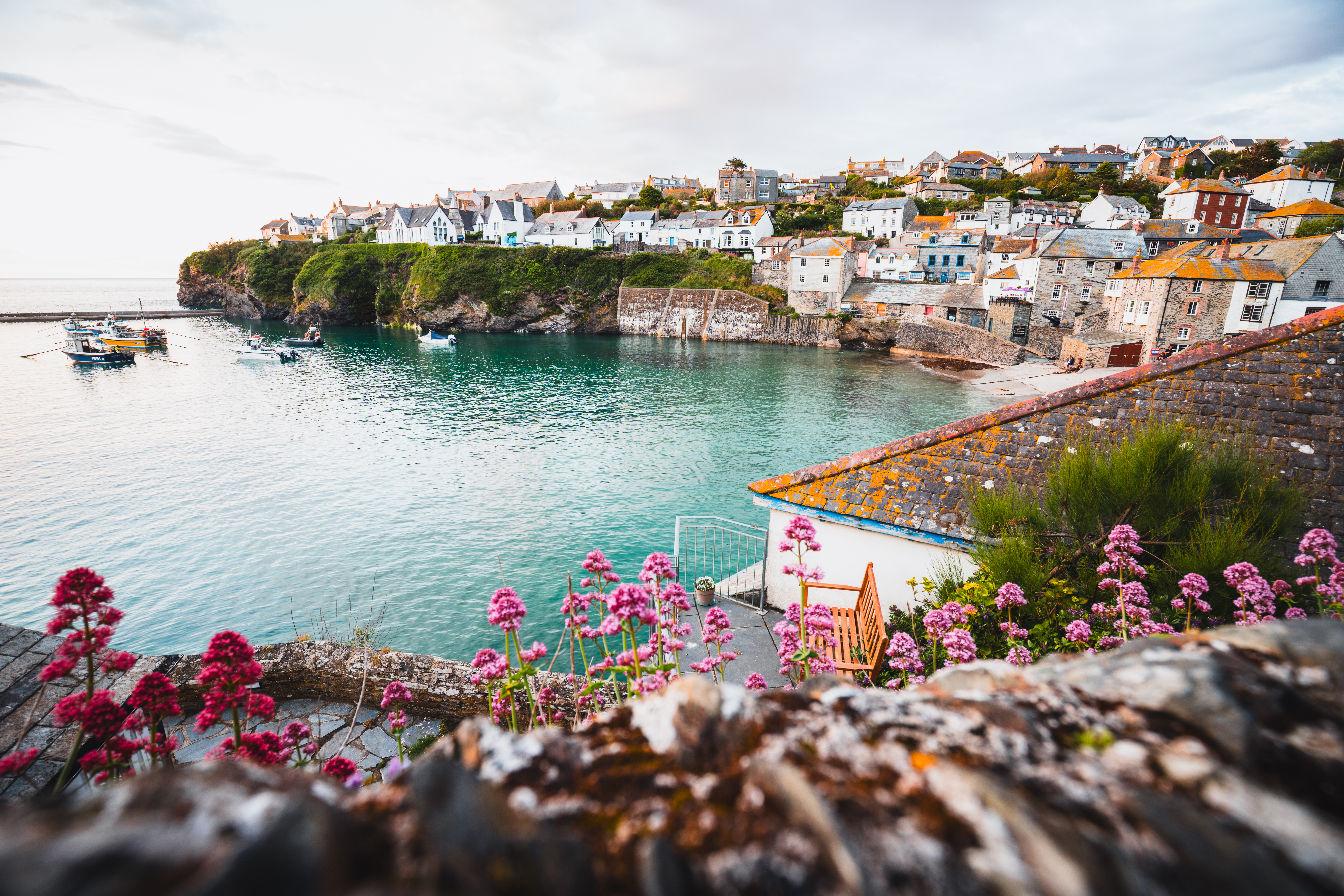 A coastal village scene
