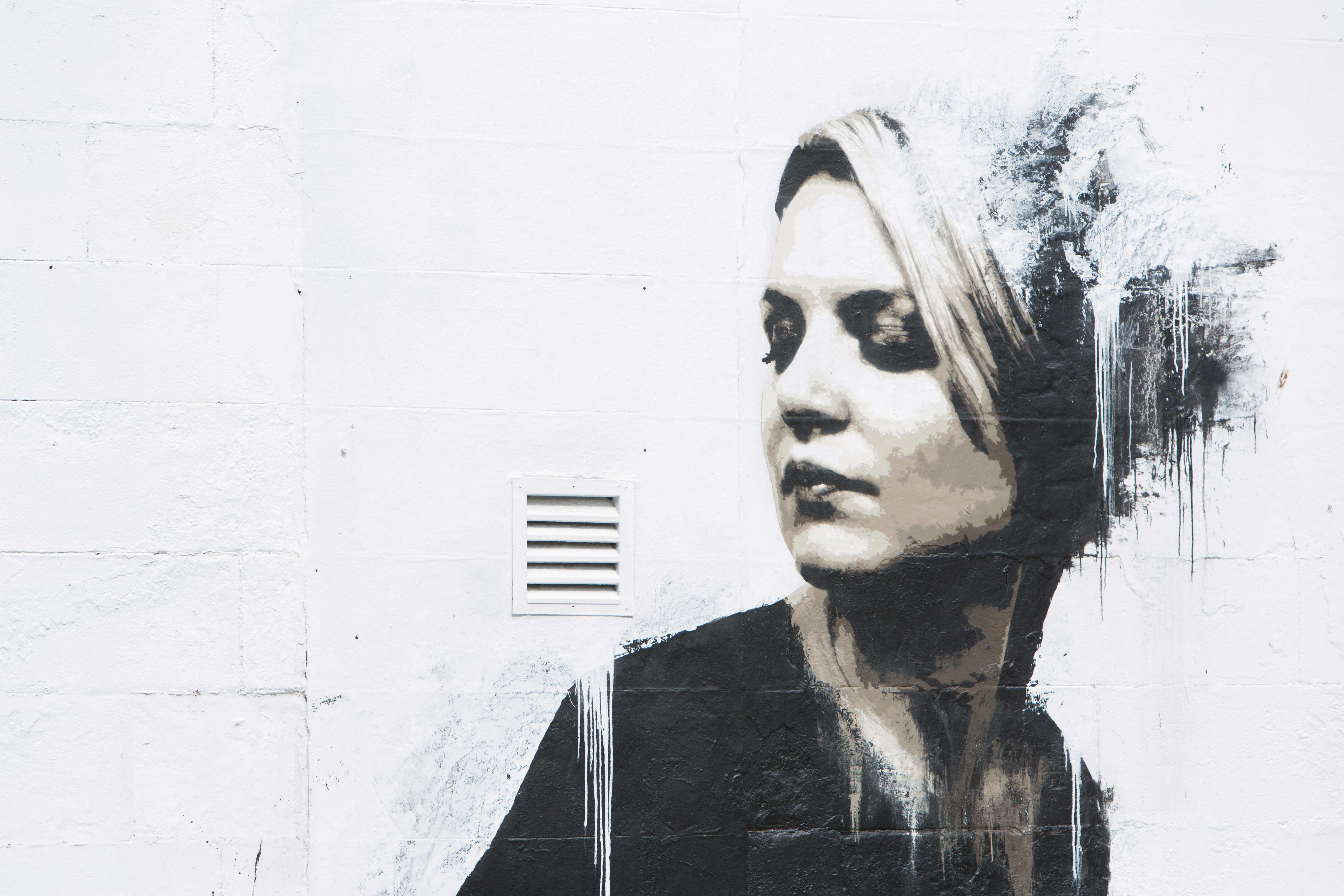 Portrait of a woman on a wall, Glasgow Mural Trail