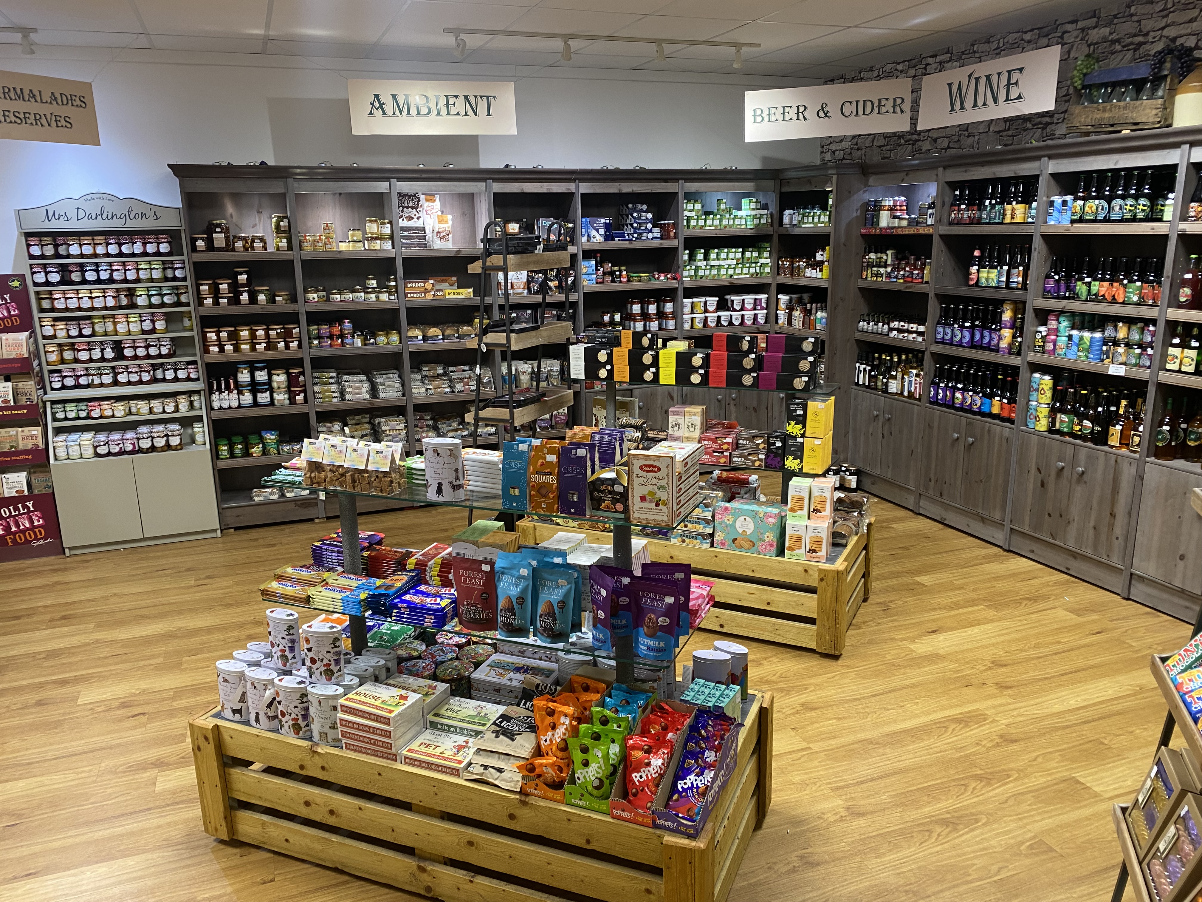 Rows of products on sale in Tweedmill Shopping Outlet