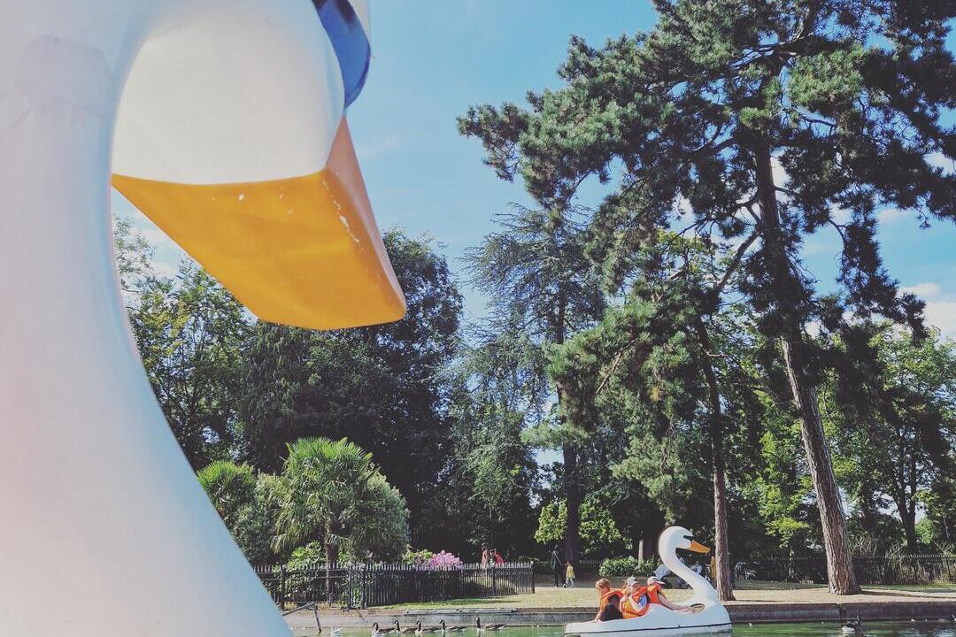 Boating in Cannon Hill Park, Edgbaston, Birmingham, West Midlands