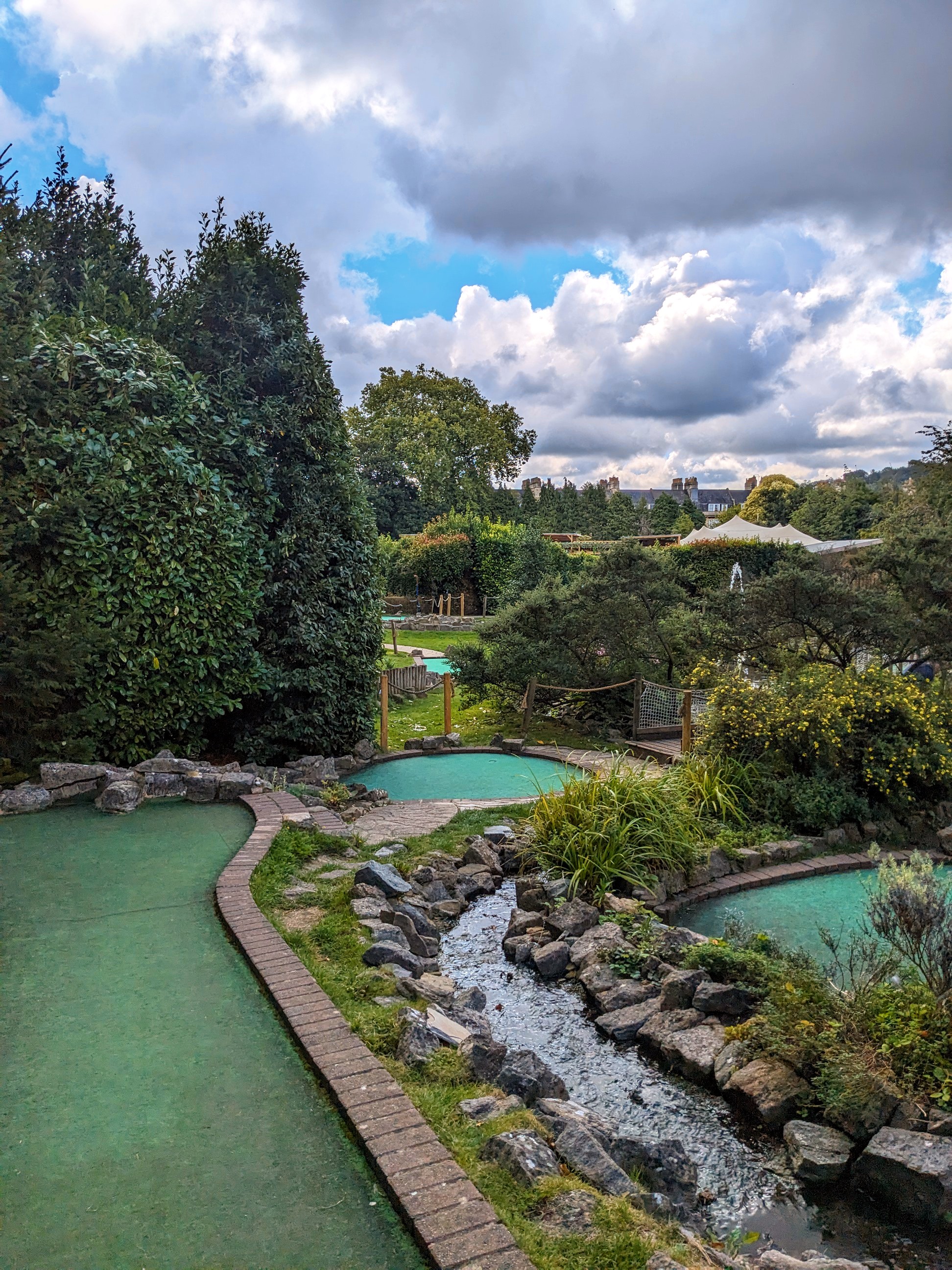 A series of mini golf holes as part of Victoria Falls Adventure Golf Course
