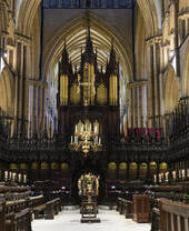A view of the central area inside Lincoln Cathedral