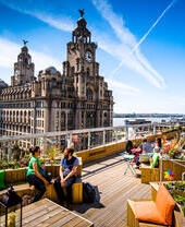 Rooftop of Oh me oh my restaurant in Liverpool