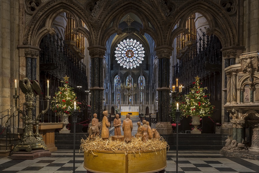 Durham Castle during Christmas