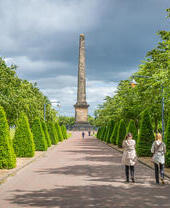 Path leading to Nelson's Monument in Glasgow Green, Scotland.