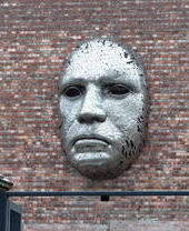 An art piece on the wall of Lincoln Drill, an art community centre in Lincoln