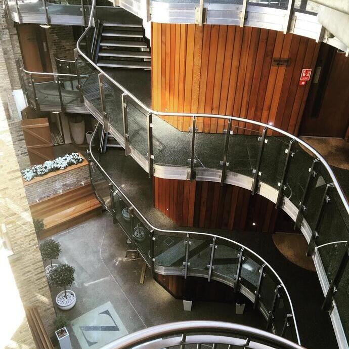 Hallway and staircase in a modern hotel