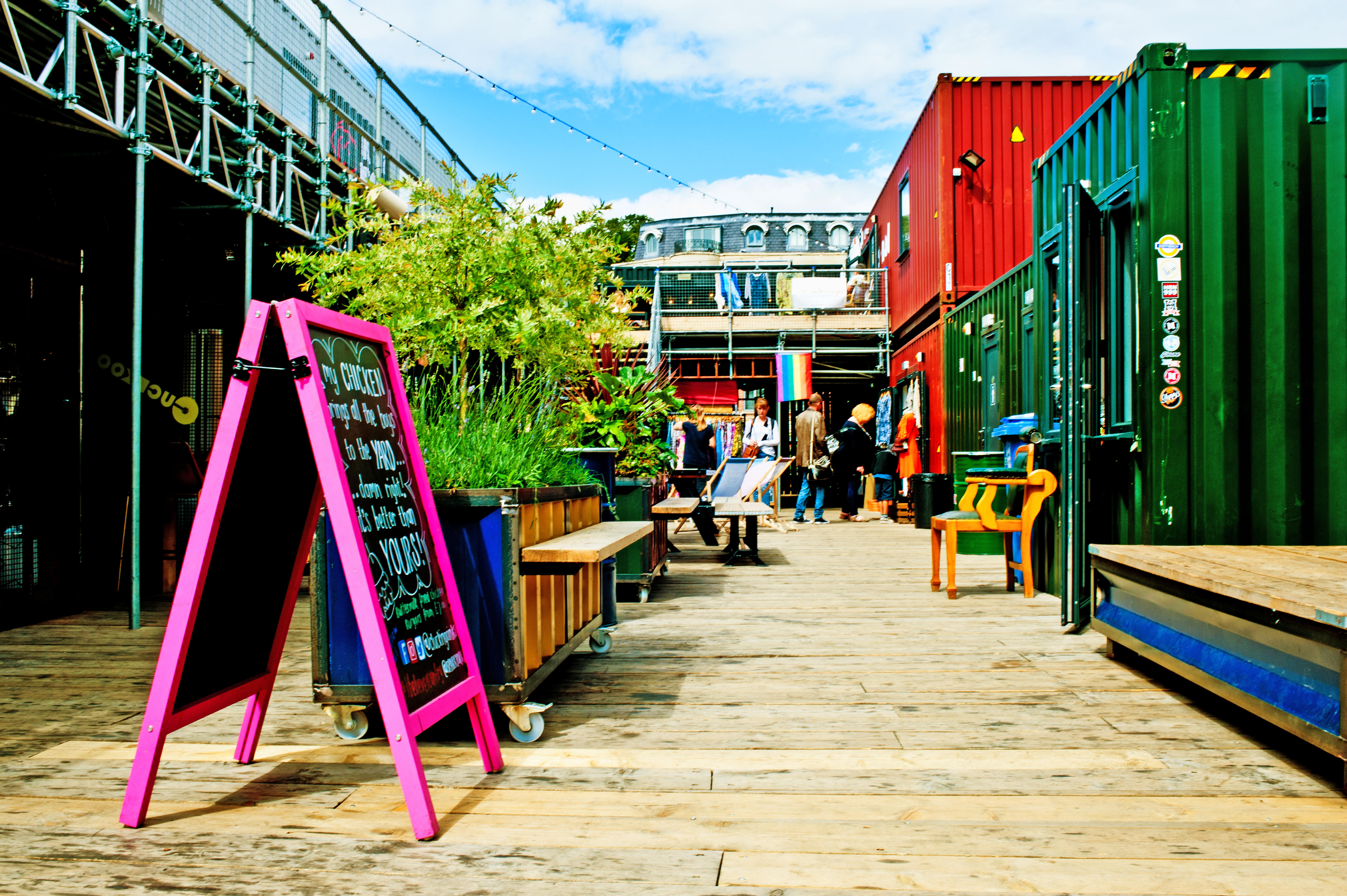 Shops housed in containers at SPARK in York