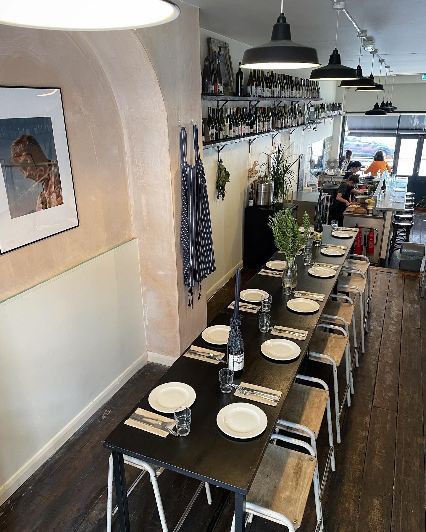 Table laid out for food at Dory's restaurant Kent