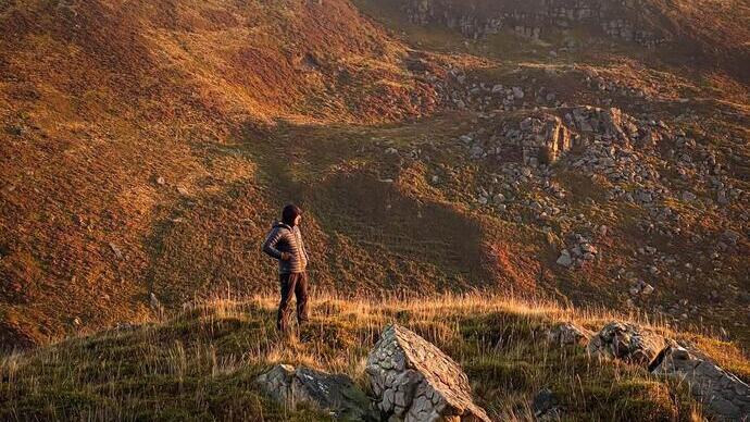 Man walking in the Peak District National Park