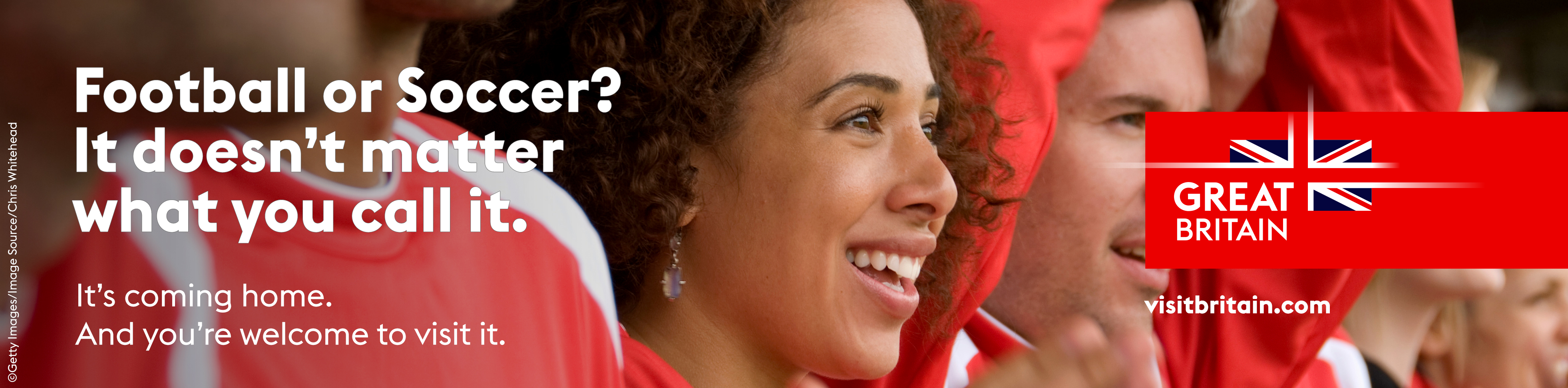 An advertisement banner for football in the UK, linked to the FIFA Women's World Cup