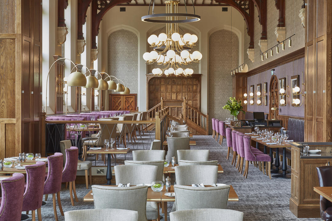 Brasserie style restaurant in old abbey refectory