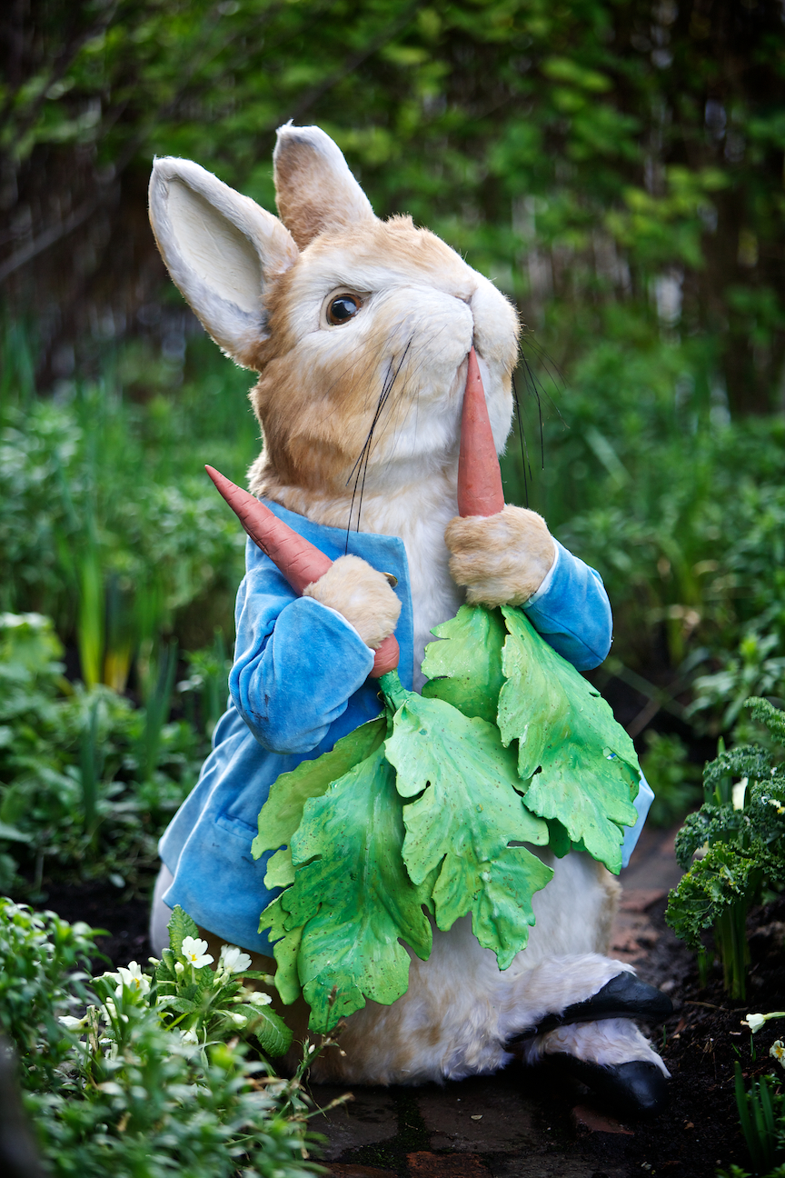 Model of Peter Rabbit eating a carrot