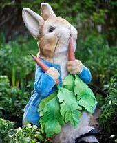 Model of Peter Rabbit eating a carrot