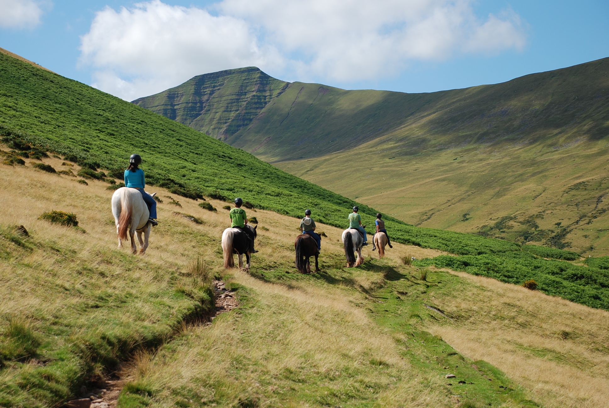 Randonnée à poney dans le parc national de Brecon Beacons avec le centre équestre Cantref, Cantref, Monmouthshire