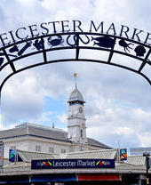 An archway leading to Leicester Market