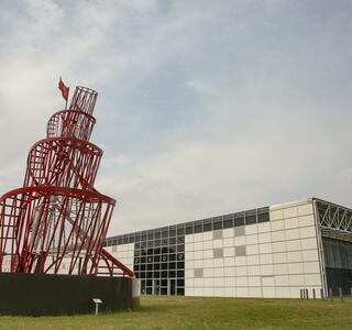 An art sculpture next to the Sainsbury Centre for Visual Arts in Norwich