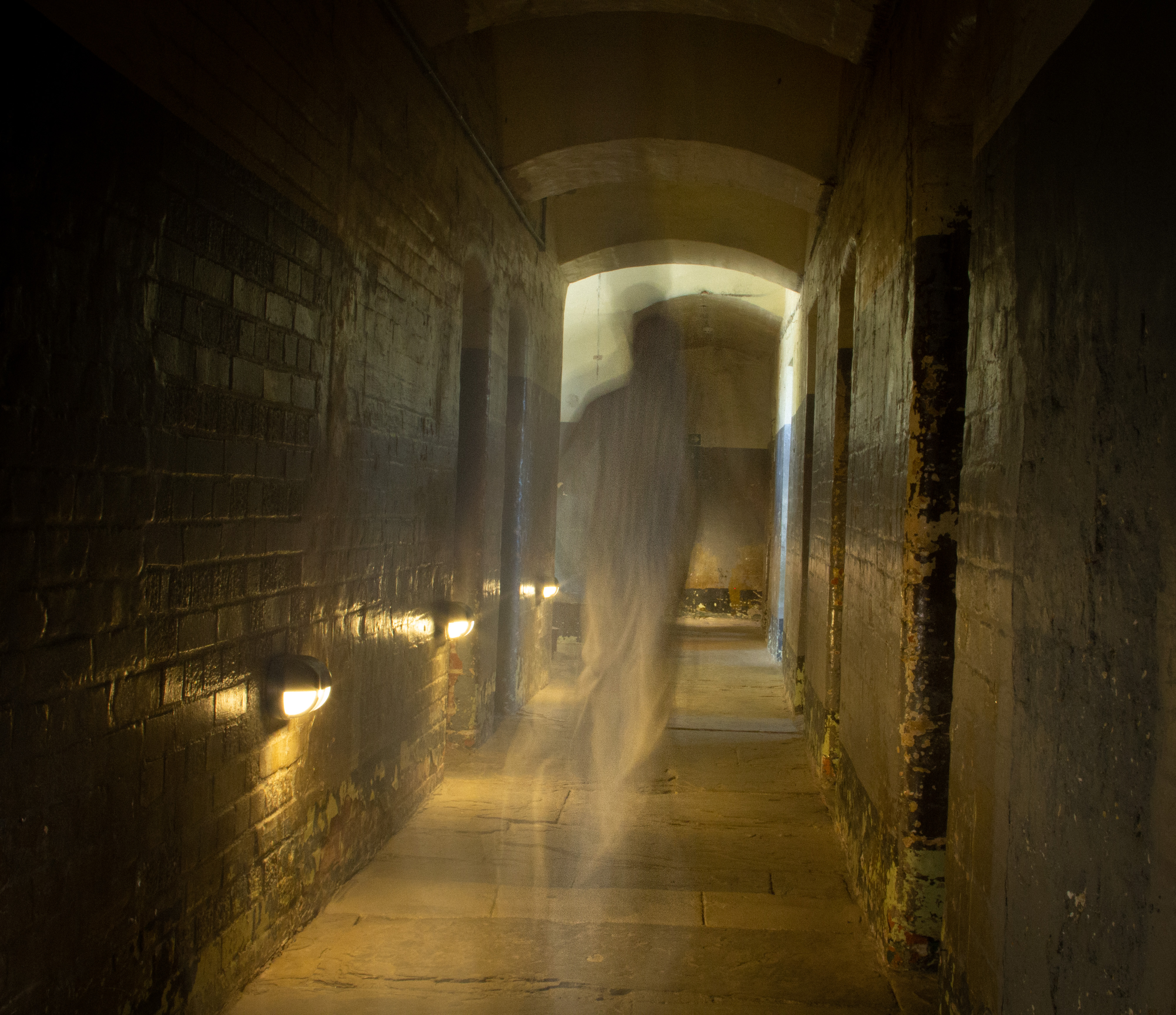 Ghost walking along a prison corridor (Promotion shot for Paranormal experience)