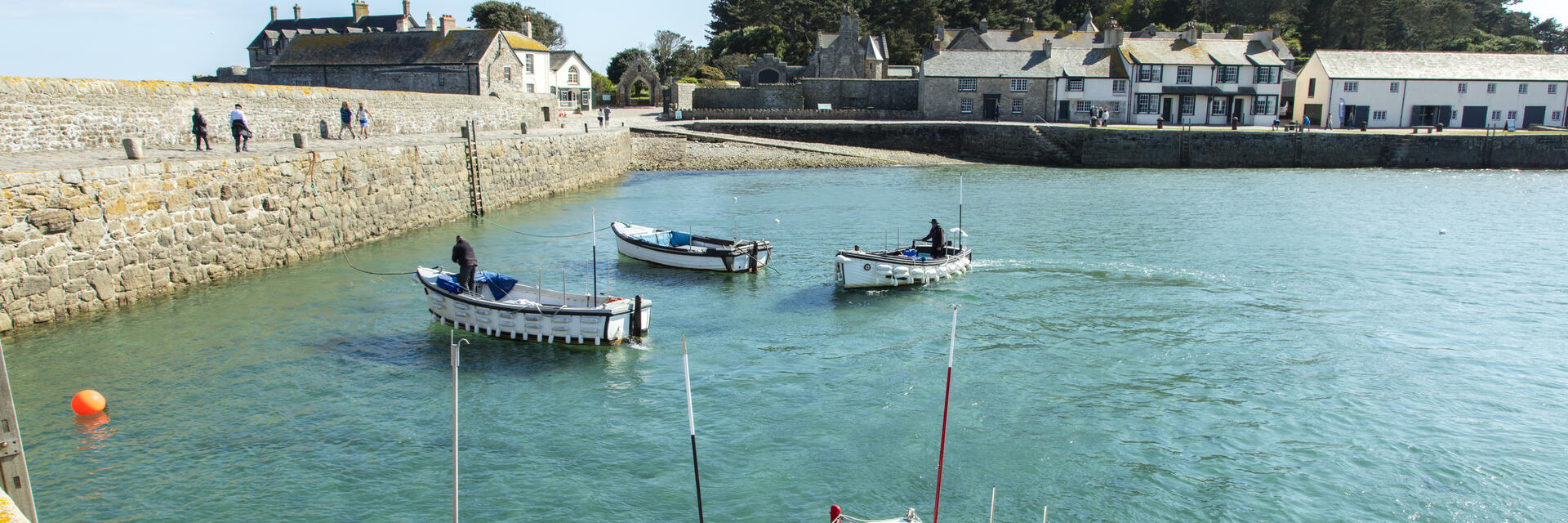 The harbour of Saint Michaels Mount in Cornwall