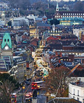 Aerial view of a Winchester at Christmas