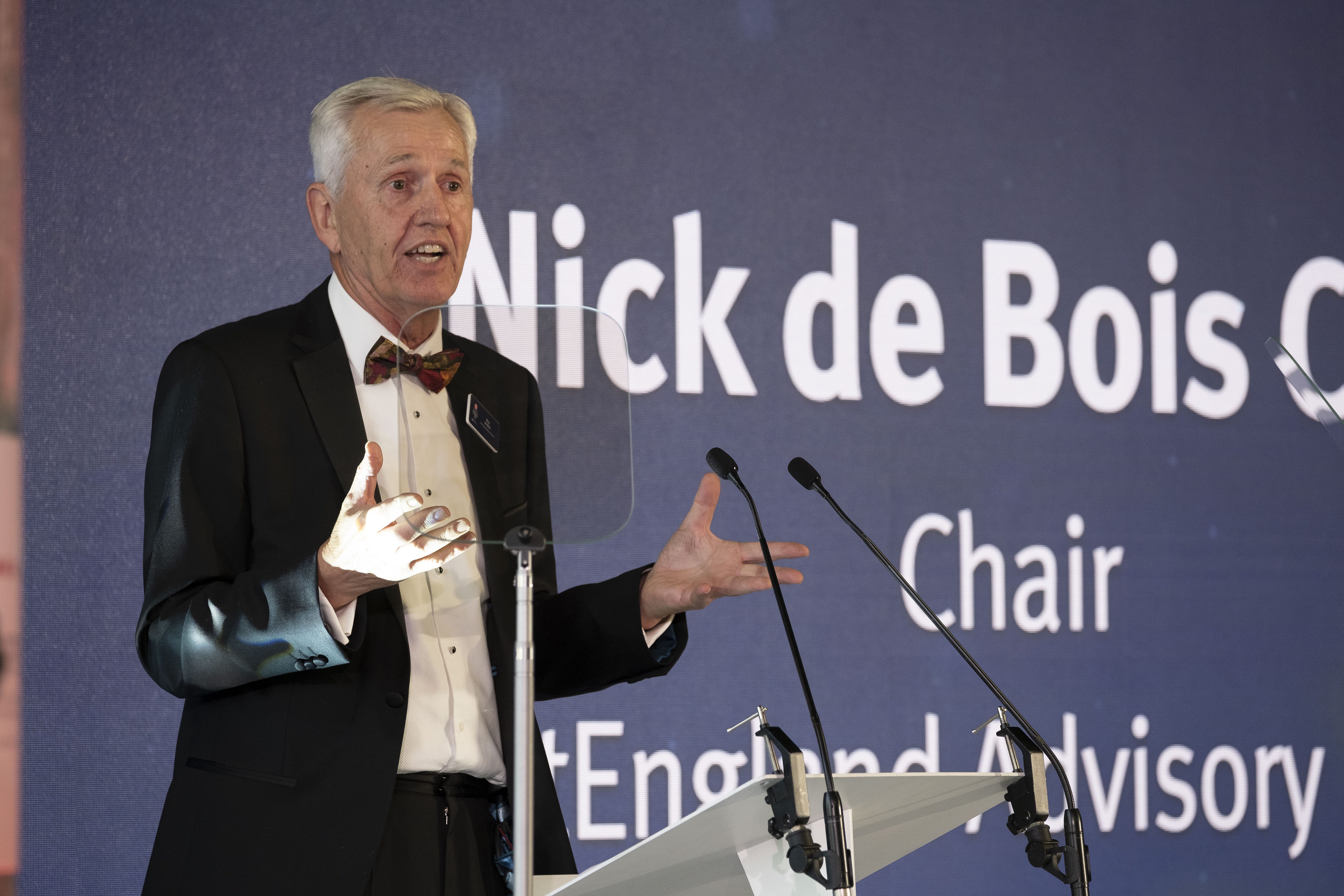Photo of Nick de Bois CBE, Chair of VisitEngland Advisory Board presenting from the lectern