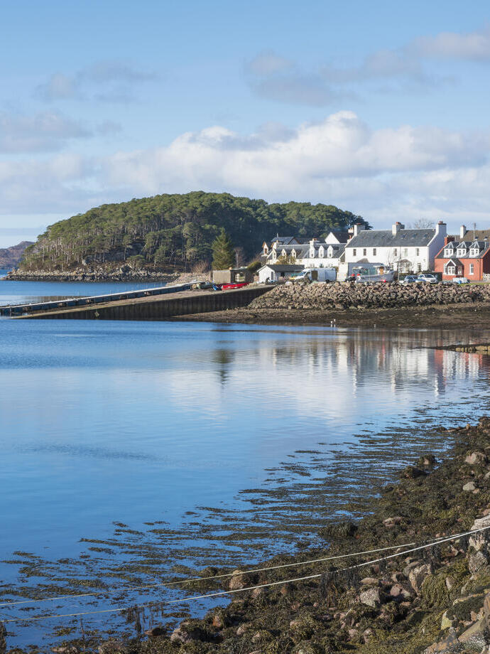 View of seaside village