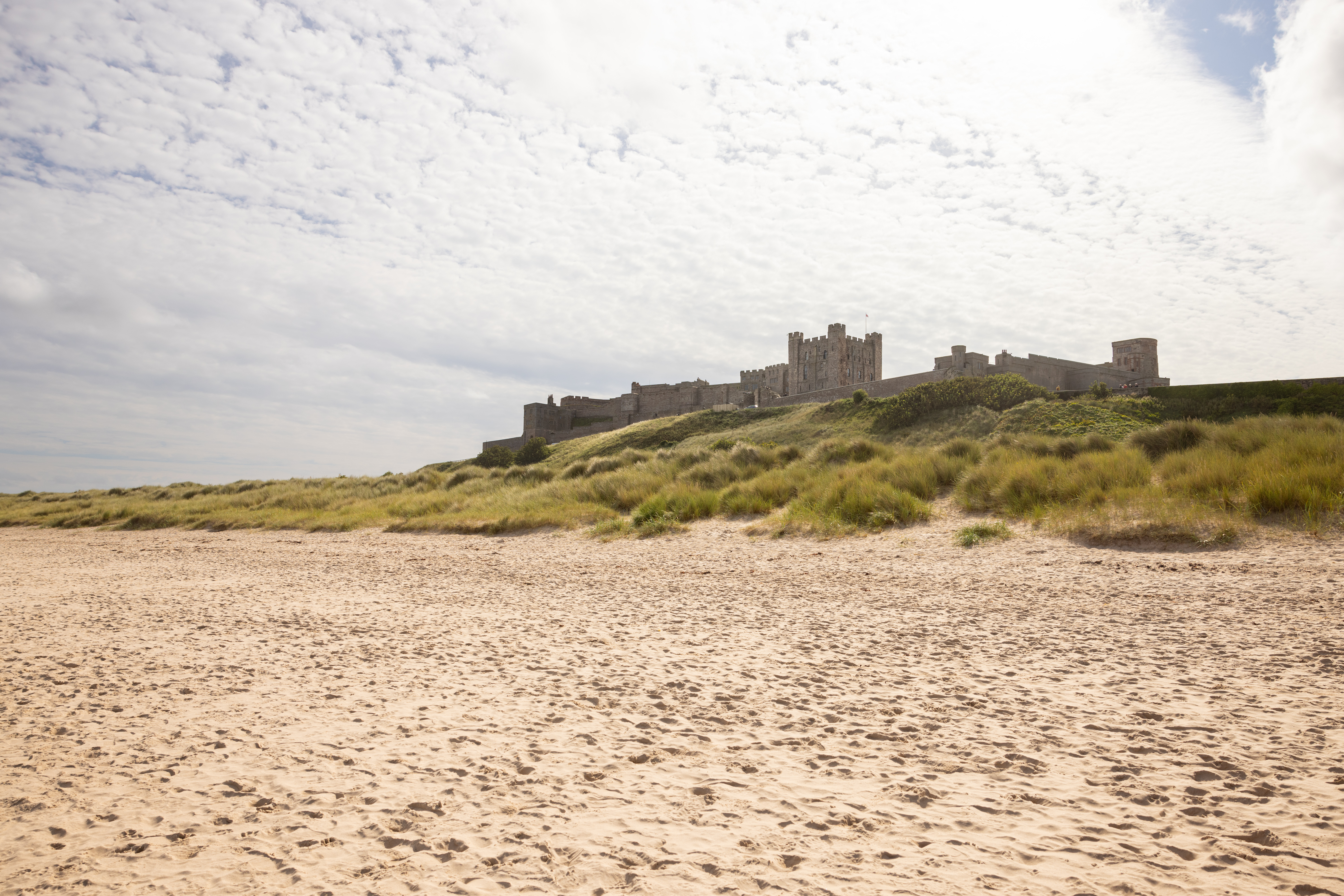 Castle with beach and sand dunes