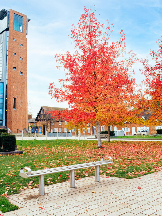 Exterior de un teatro en una ciudad
