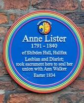 Gedenktafel für Anne Lister, auch bekannt unter dem Spitznamen Gentleman Jack, in der Holy Trinity Church