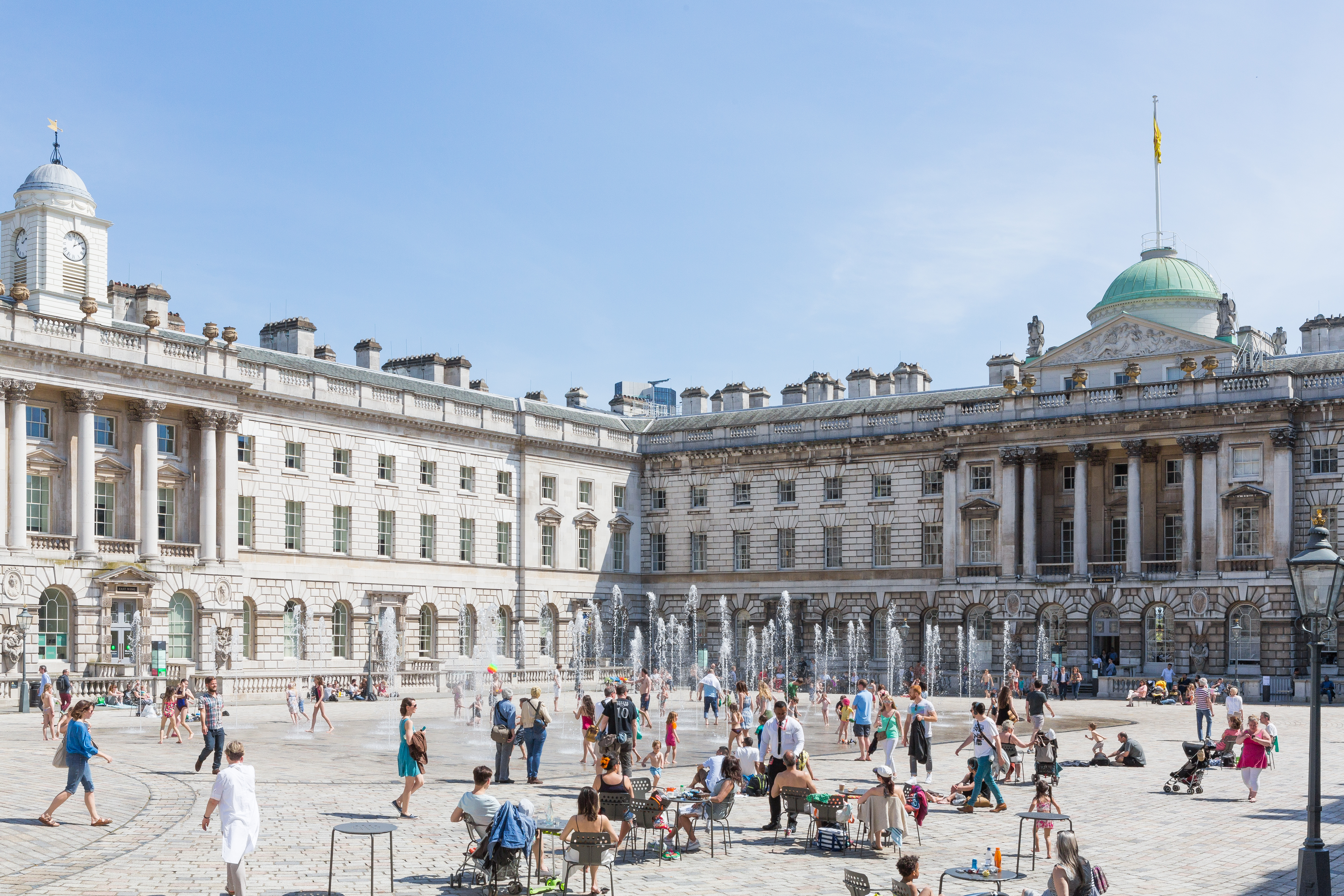 The Edmond J Safra Fountain Court in the centre of Somerset House, London