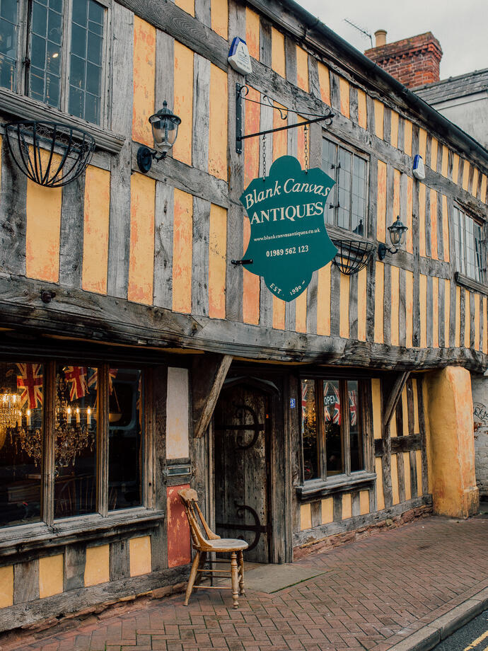 Exterior of antique book shop