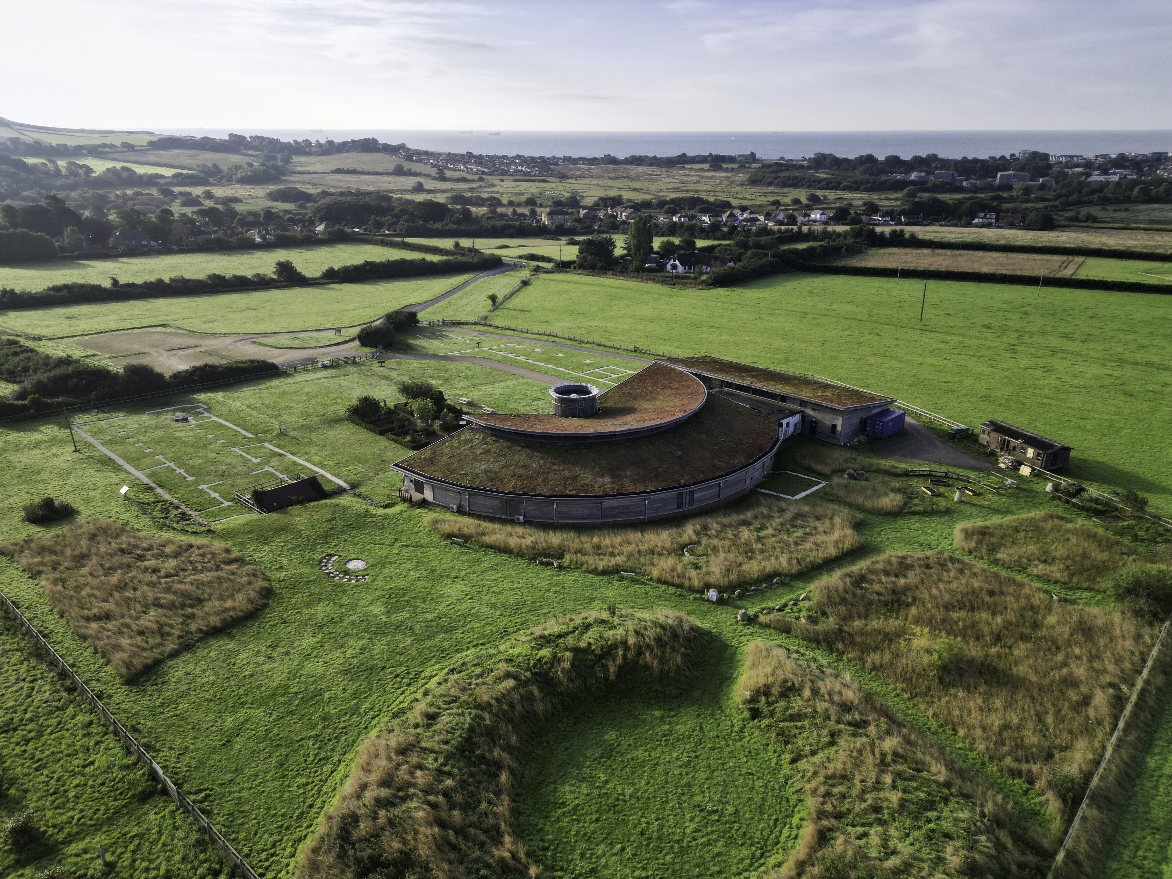 Aerial shot of a Roman site
