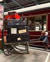 Child in front of a display at the National Railway Museum in York