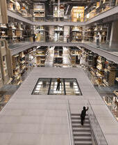 Interior view of a modern museum