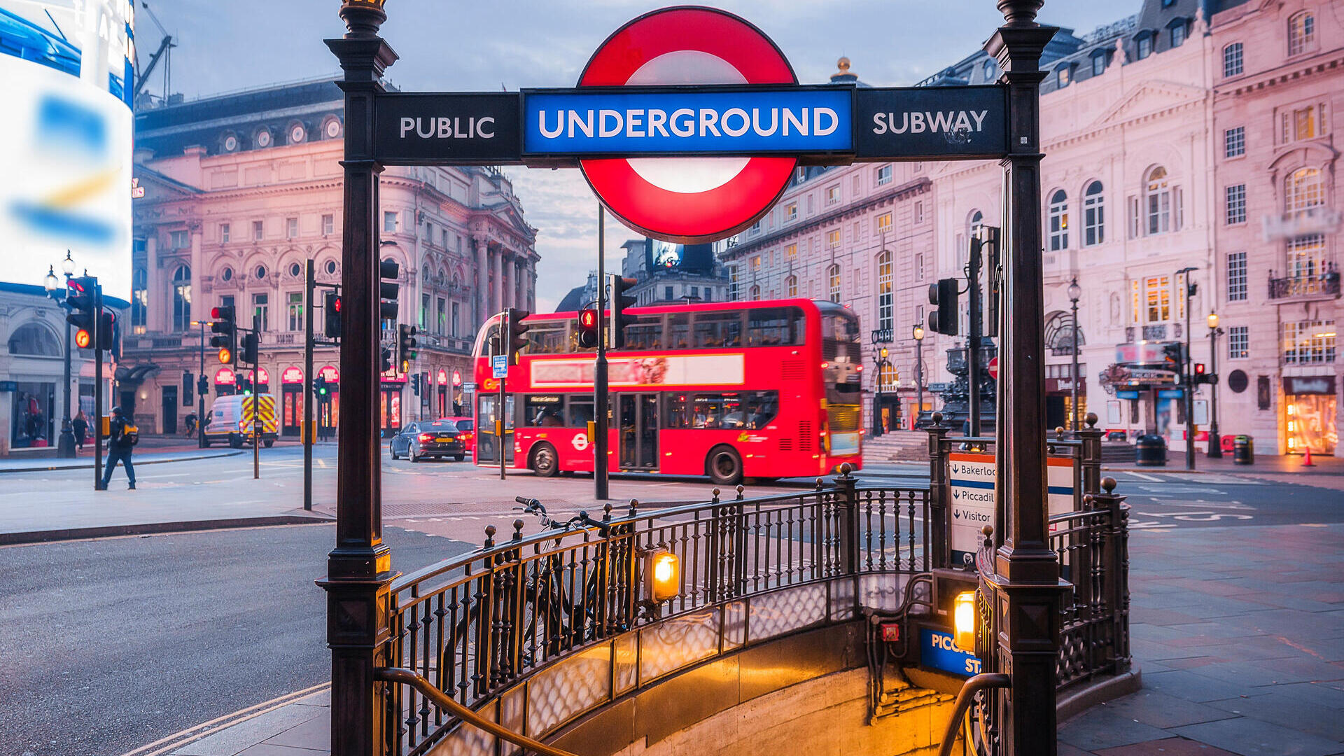 An underground station in a city