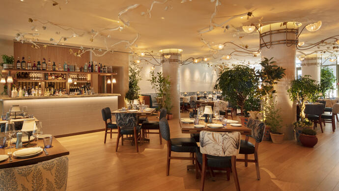 Vue intérieure du restaurant Lavo à Londres