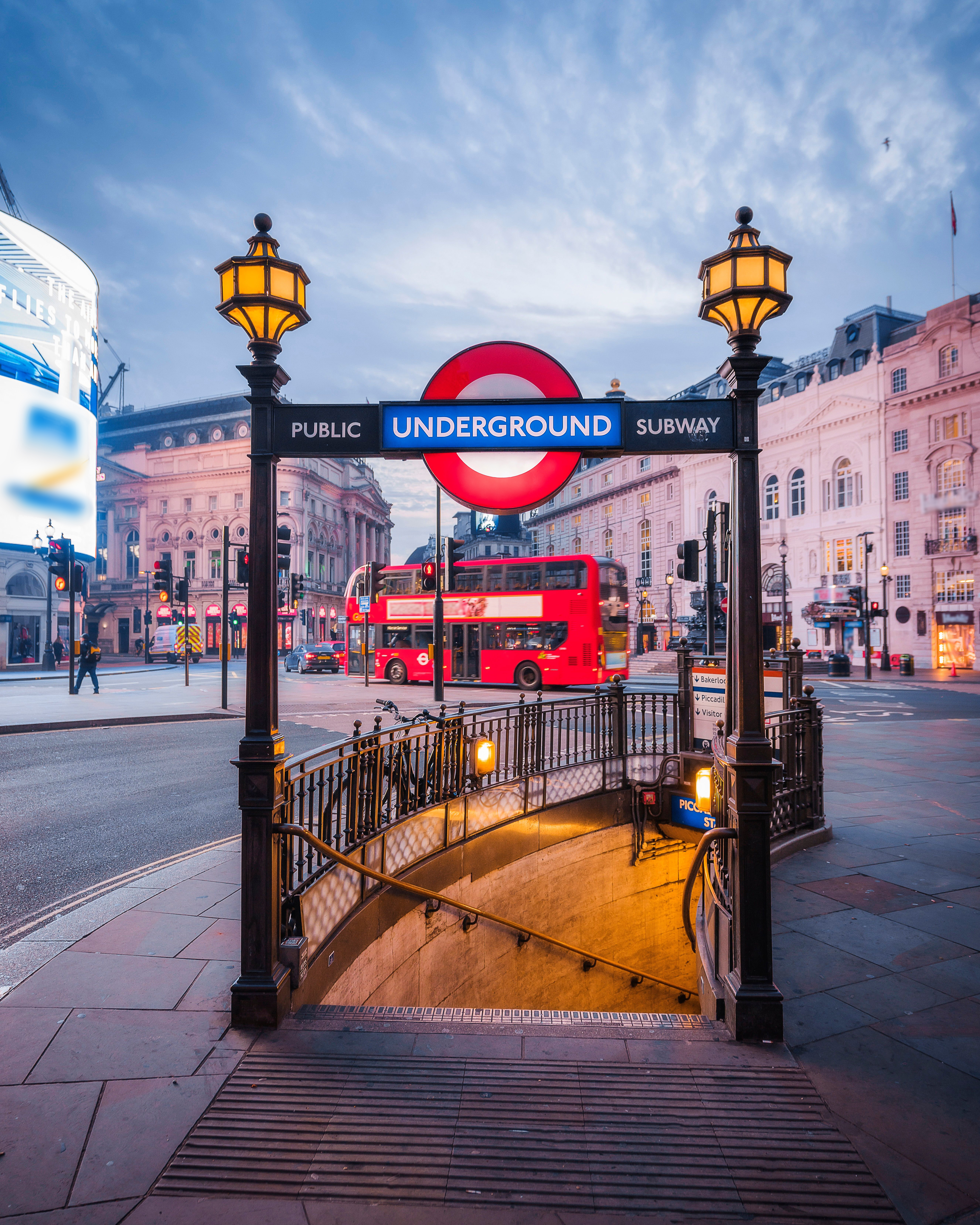 An underground station in a city