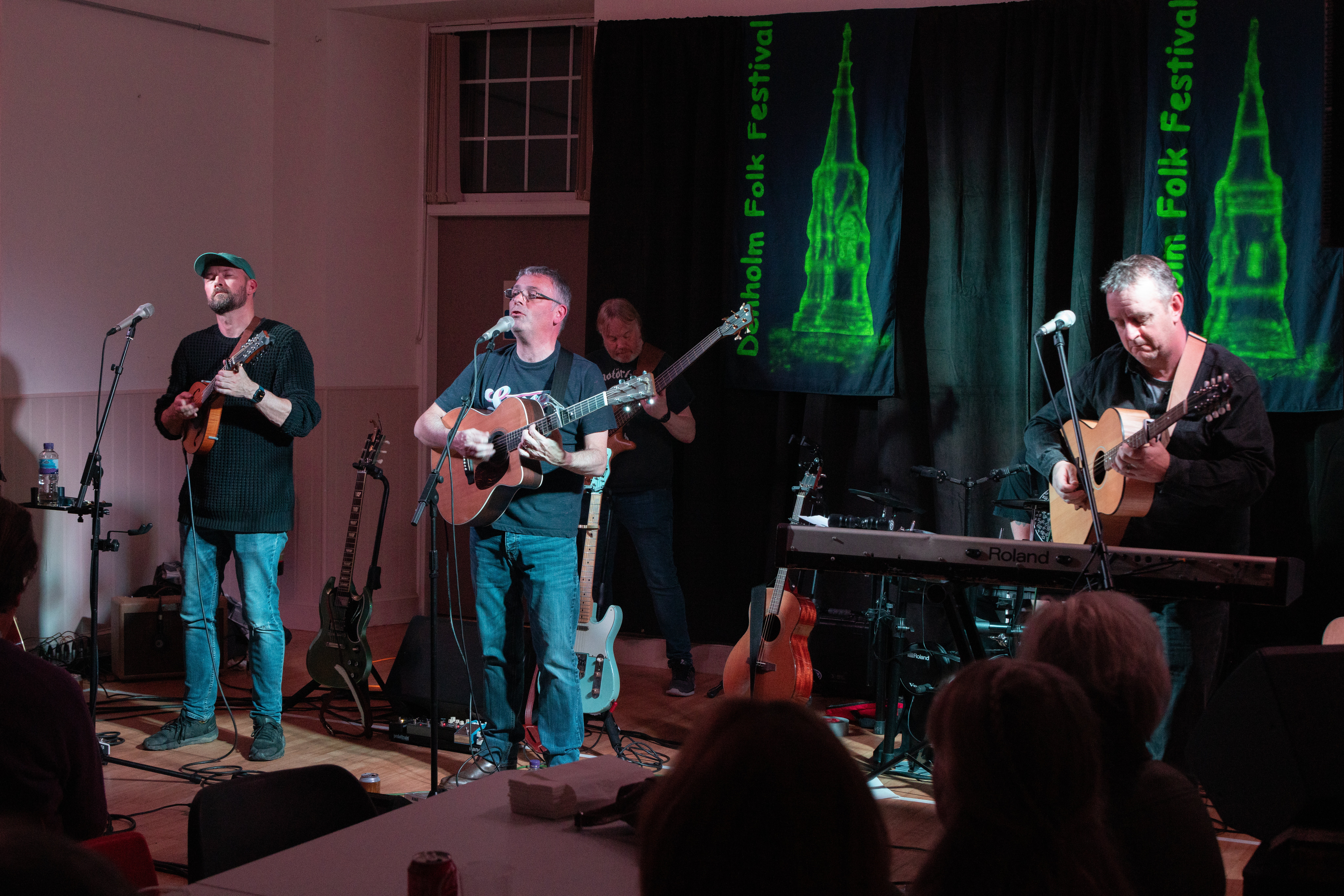 A band playing at Denholm Folk Festival