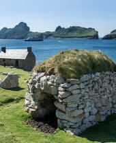 A cleit (store) on the abandoned island of St Kilda, Outer Hebrides, Scotland