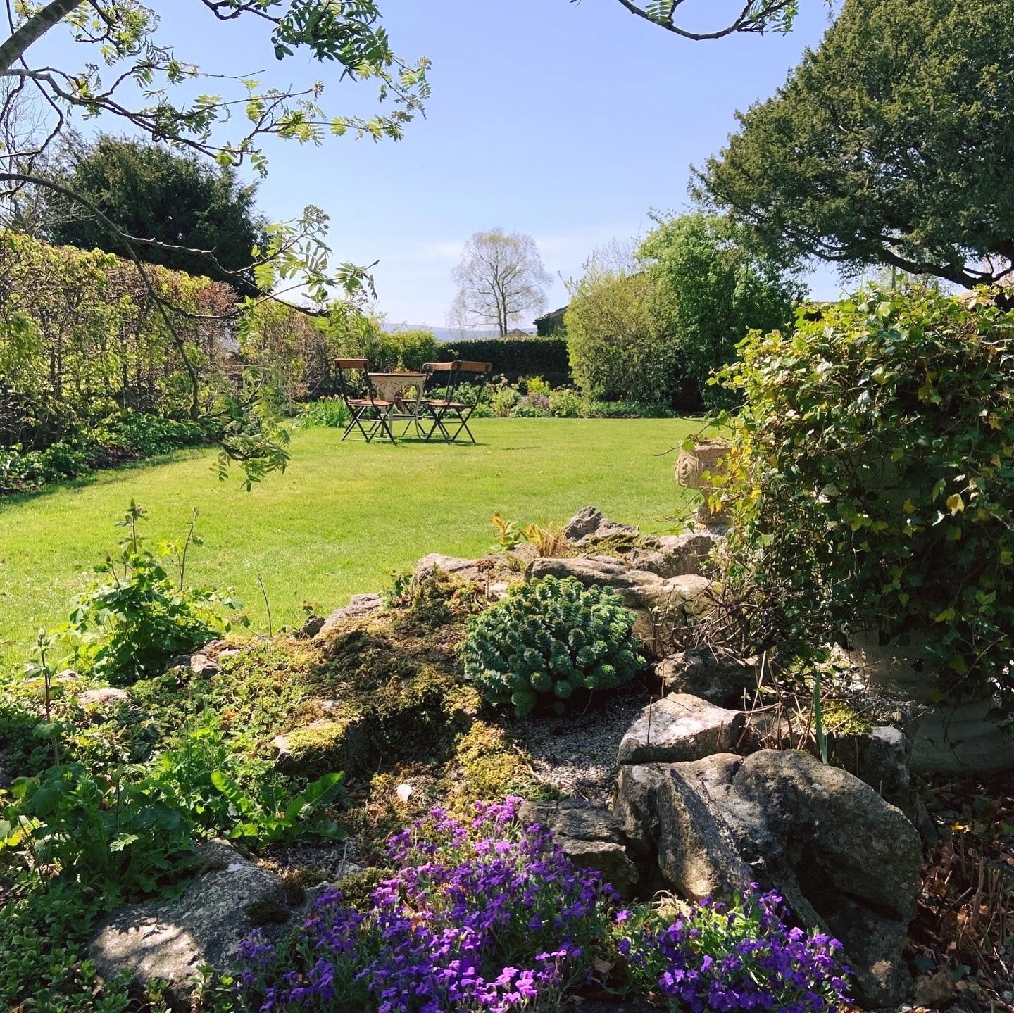 Herb garden at The Traddock hotel and restaurant in the Yorkshire Dales