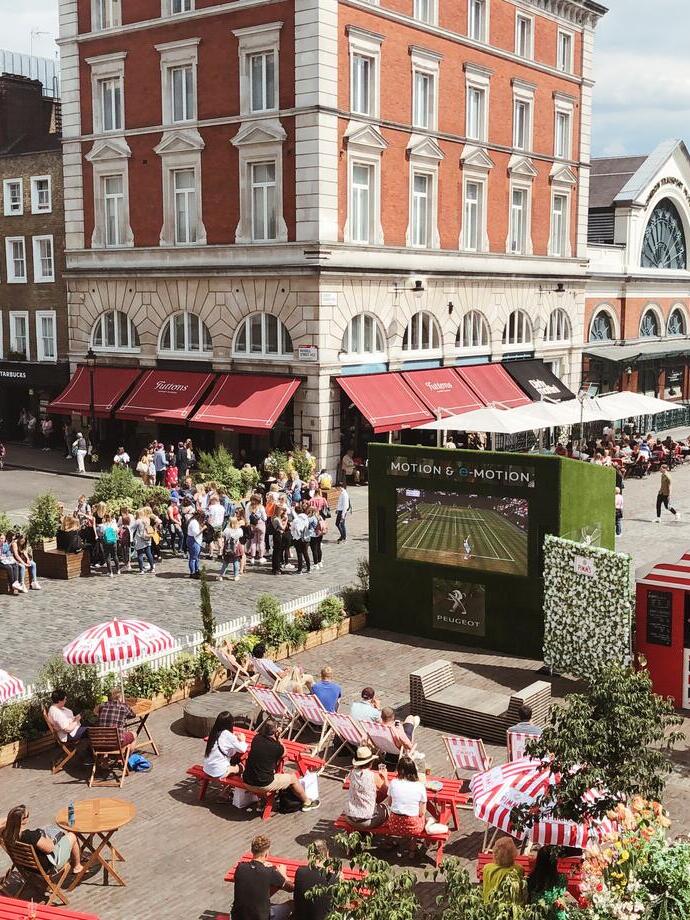 Öffentliche Übertragung von Wimbledon in Covent Garden