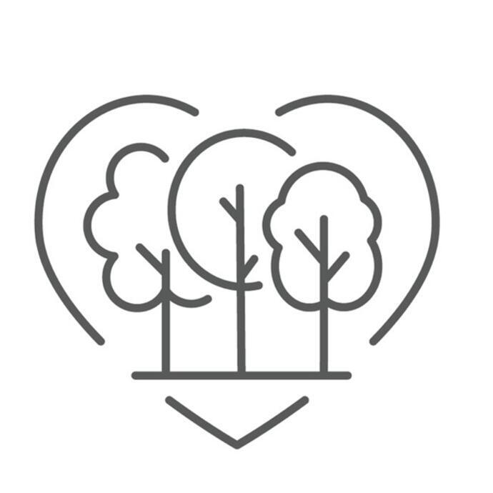 trees in a heart graphics