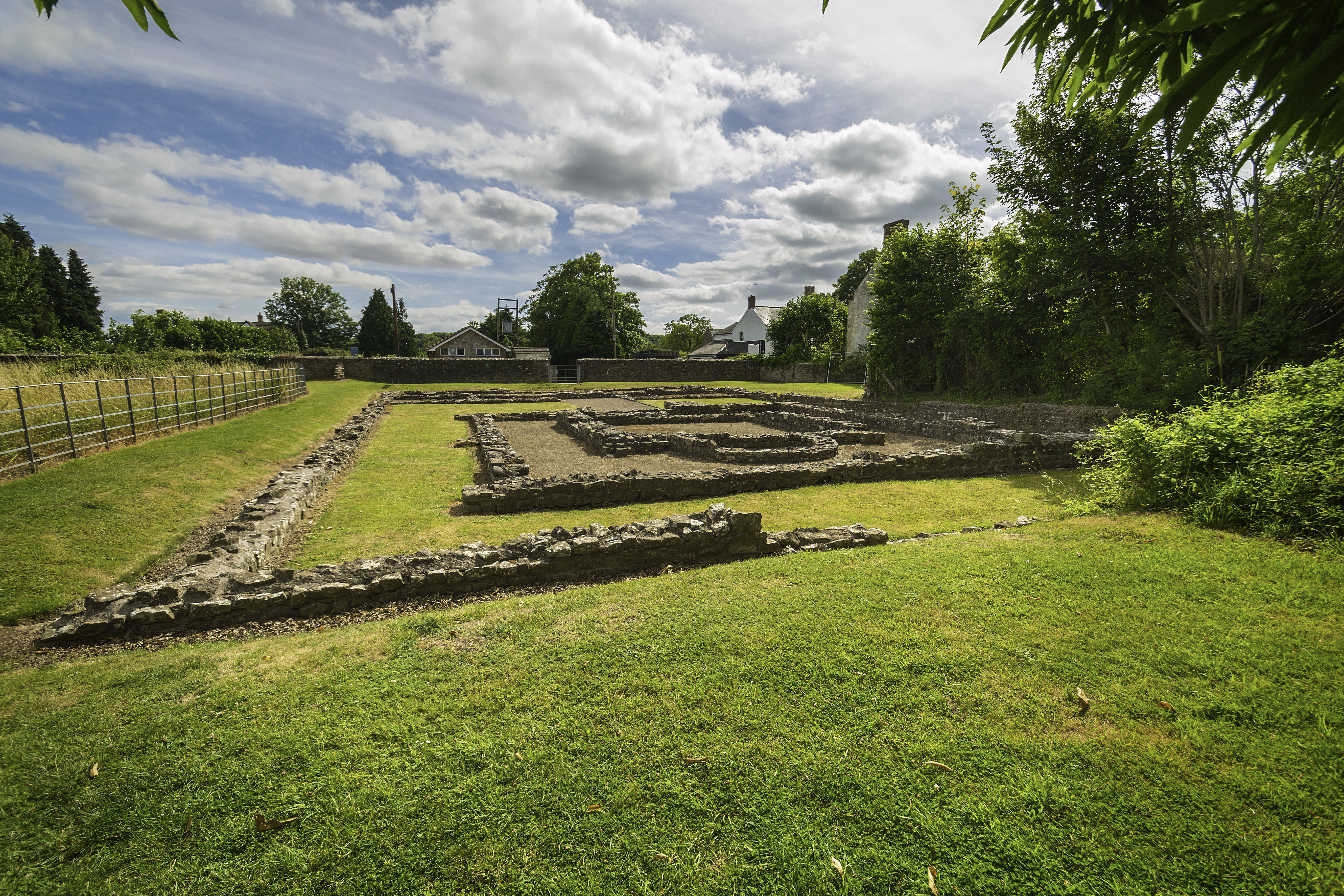 Remains of the Romano-Celtic Temple in Caerwent Roman Town.
