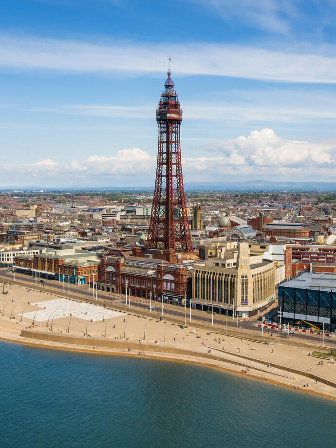 Blackpool seafront and Blackpool Tower.