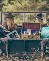 A jeep full of products from the English Whisky Company