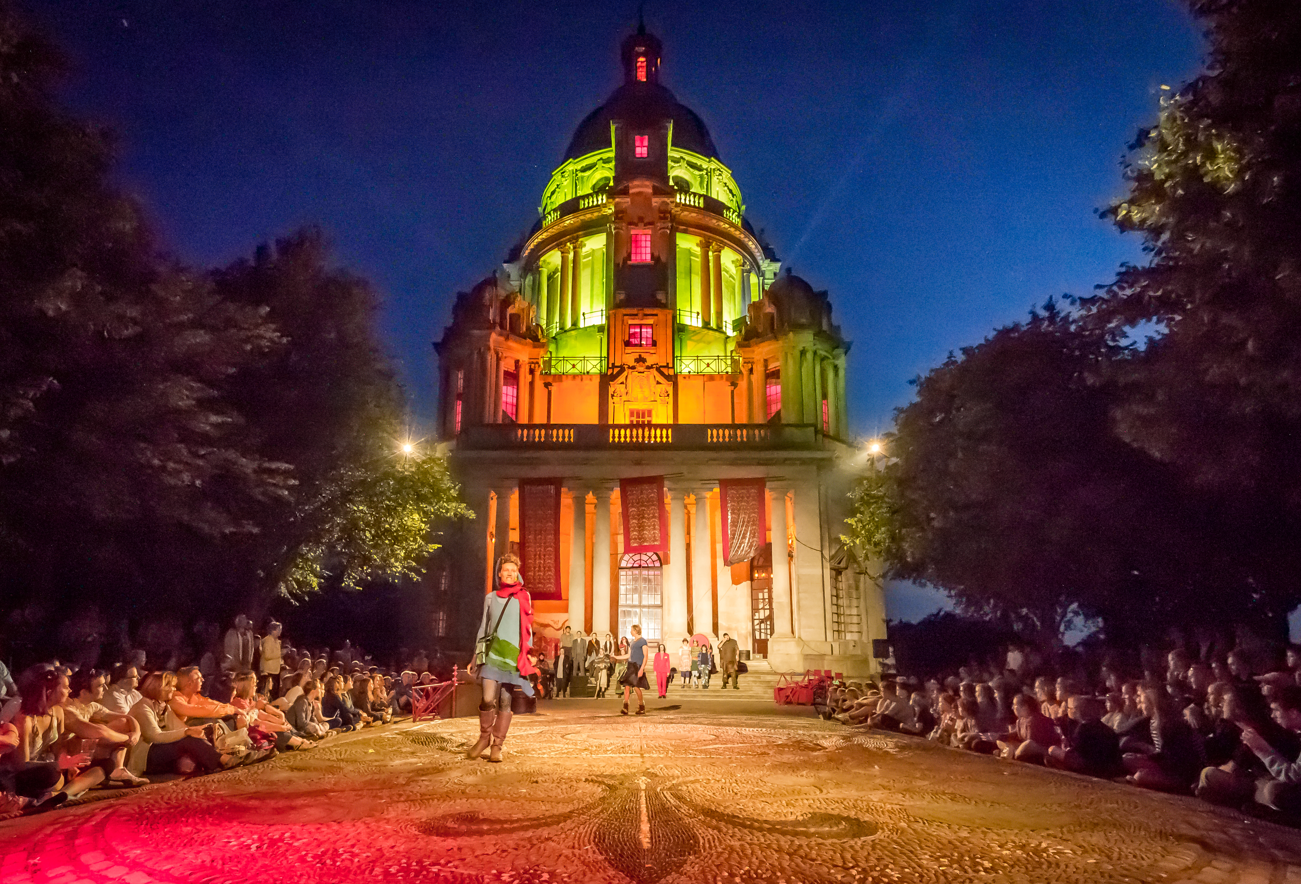 A performance onstage outdoors at The Dukes Theatre in Williamson Park, Lancashire