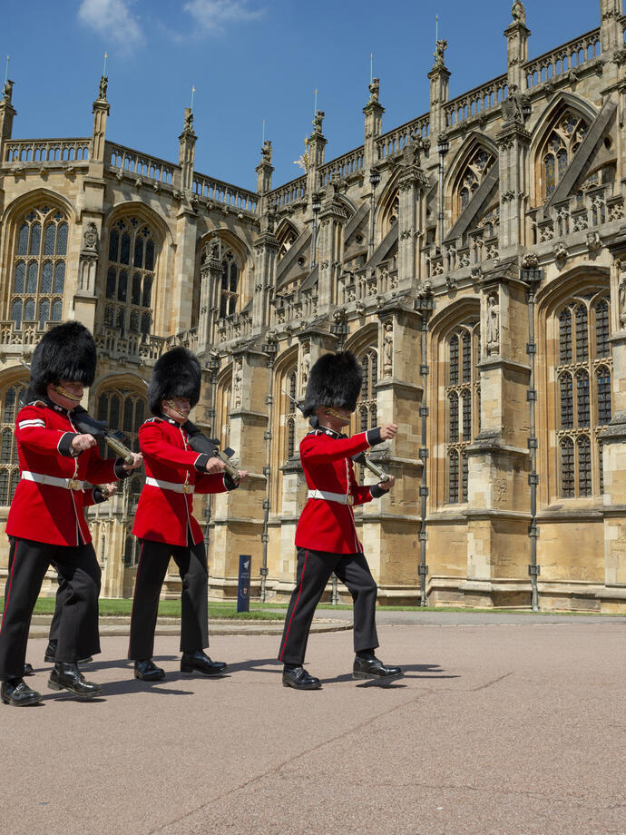 Guardias desfilando, castillo de Windsor